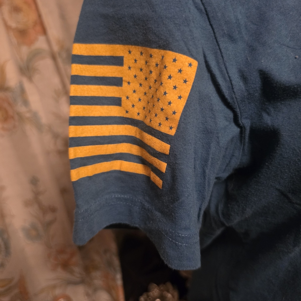 American Fighter Fly Atomic Airlines Graphic Tee - Teal & Mustard - Picture 2 of 5